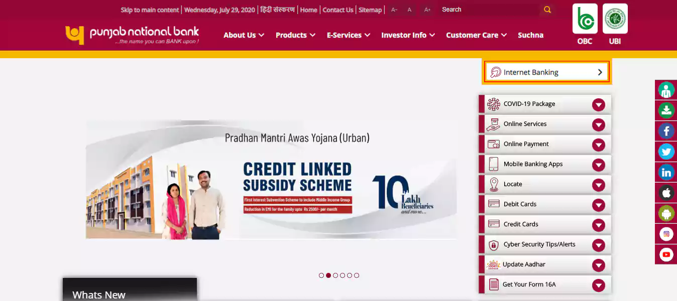 Pnb Net Banking Login Pnb Internet Banking Online